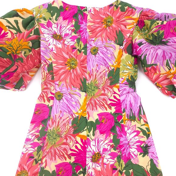 NEW Max Mara Coccole Puff Sleeve Dress Soft Girl Floral Cottagecore Coquette 0 - Picture 6 of 8